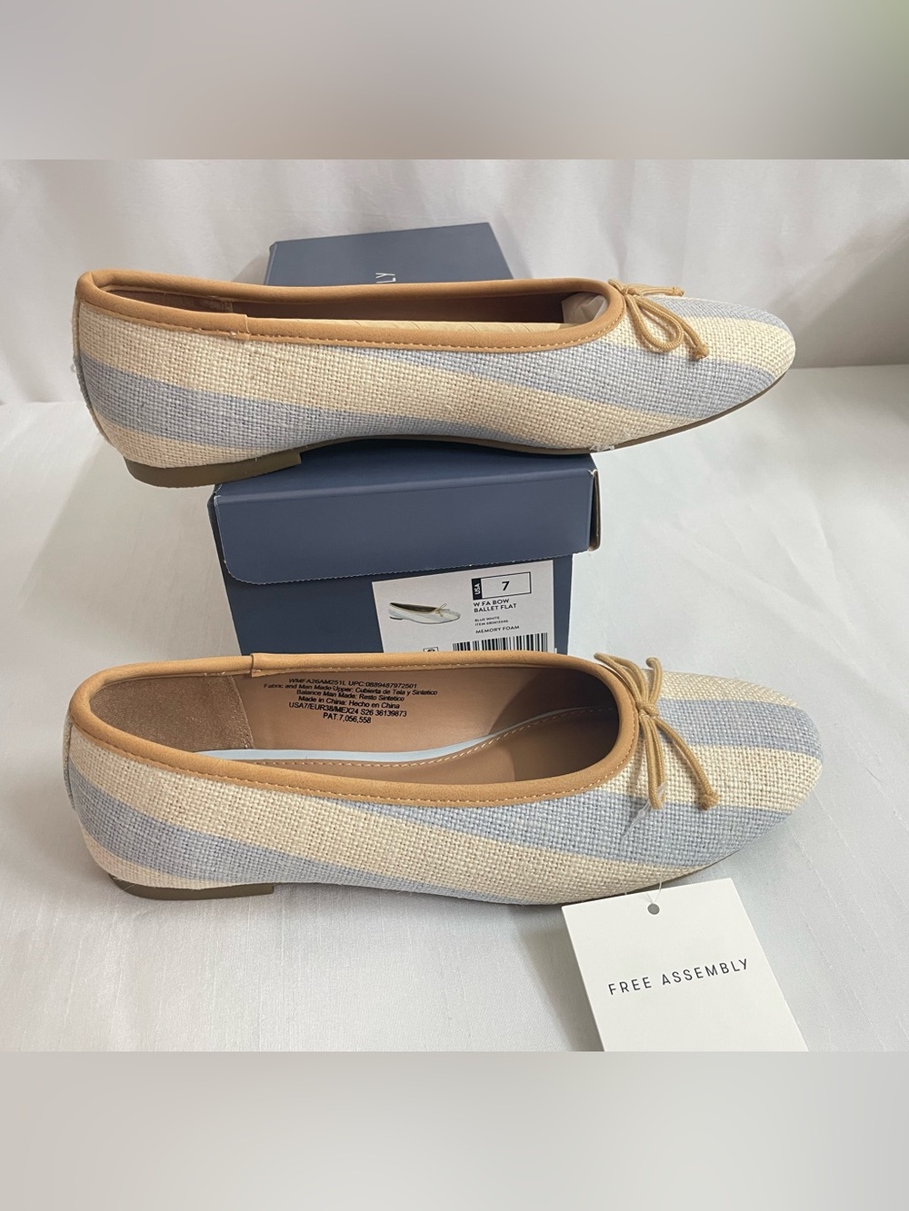 Free Assembly Women's Raffia Daisy Ballet Flats with Bow Size 7